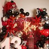 Black Red Gold Star Balloons,9Pcs Black Gold Explosion Star Foil Balloons,22Inch Spike Cone Star Helium Mylar Balloons for Birthday Anniversary Baby Shower New Year Disco Party Decorations