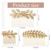 Framendino, 5 Pack Twist Flower Hair Comb Clips Gold Silver Rhinestone Hair Comb Metal Leaf Hair Side Combs Wedding Bridal Jewelry Hair Clips for Women