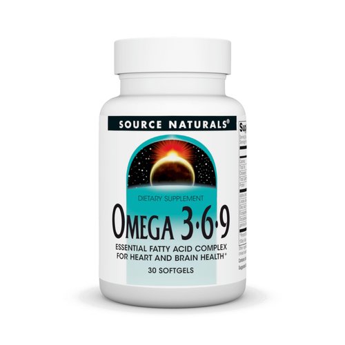 Source Naturals Omega 3-6-9, Essential Fatty Acid Complex for Heart and Brain Health* - 30 Softgels