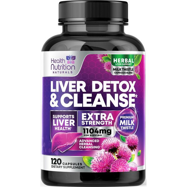 Gentle Liver Cleanse Detox & Repair Formula - Herbal Liver Support Supplement: Milk Thistle with Silymarin, Artichoke Extract, Dandelion, Beet, Chicory Root, & Turmeric for Liver Health - 120 Capsules