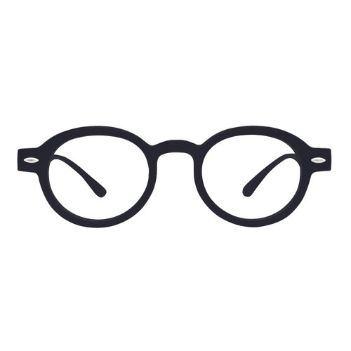 OCCI CHIARI Round Readers Reading Glasses Men and Women Magnification Unisex Frame 4.0 5.0 6.0 (Black, 4.0)