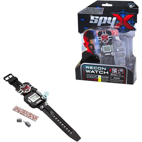 SpyX / Spy Recon Watch. 8-Function Spy Toy Watch: Led Spot Light, Stopwatch, Alarm, Decoder, Secret Message Paper & Capsules, and Motion Alarm. Perfect Addition for Your spy Gear Collection!
