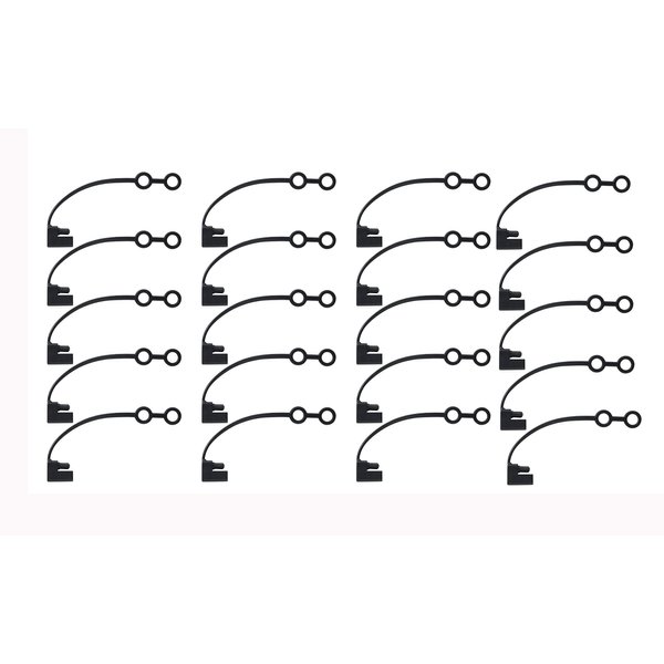 CERRXIAN SAE 2 Pin Plug Replacement Waterproof Protection Cover Cap Lid Top(Black 20pcs)