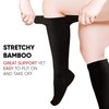 BAMS Plus Size Compression Socks Wide Calf for Women Men XXL XXXL - Graduated Bamboo Knee-High Support Reduce Swelling