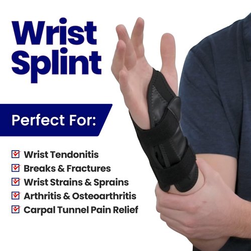 Carpal Tunnel Wrist Brace Night Support - Wrist Splint Arm Stabilizer & Hand Brace for Carpal Tunnel Syndrome Pain Relief Compression Sleeve for Forearm Wrist Tendonitis Pain Treatment (Small, Left)