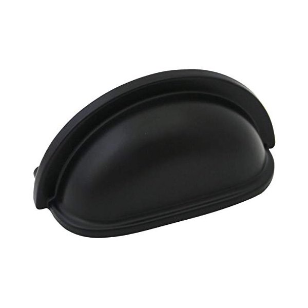 Cosmas 4310FB Flat Black Cabinet Hardware Bin Cup Drawer Handle, 10-Pack