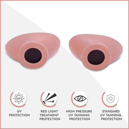 Super Sunnies Slim Flex UV Eye Protection, FDA Compliant Individual Tanning Goggles Eyeshields (Peach)…