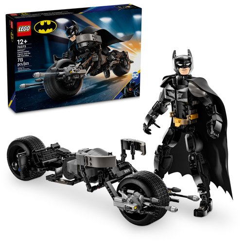 LEGO DC Batman: Batman Construction Figure & The Bat-Pod Bike, The Dark Knight Action Figure and Batman Motorcycle, Super Hero Toys, Kids’ Adventure Playset, Gift for Boys and Girls, 76273