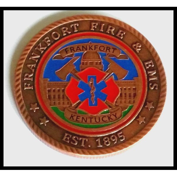 Frankfort Fire Department Colorized Cpr Challenge Art Coin