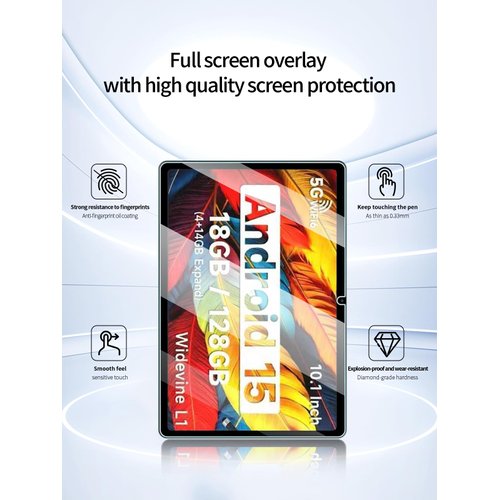 UYRUREL Screen Protector for IWEGGO CP20PRO Android Tablet 10 Inch tablet, Anti-Scratch 9H Hardness Touch Sensitive 2.5D Rounded Edges Bubble Free Easy to Install,2 Pack.