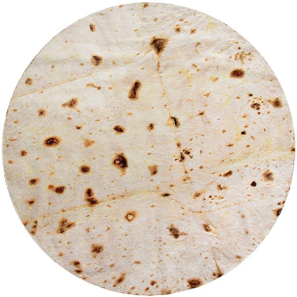 CASOFU Burritos Tortilla Throw Blanket, Double Sided Giant Flour Novelty Throw for Your Family, 285 GSM Soft and Comfortable Flannel Taco Blanket.(Beige, 60 inches)