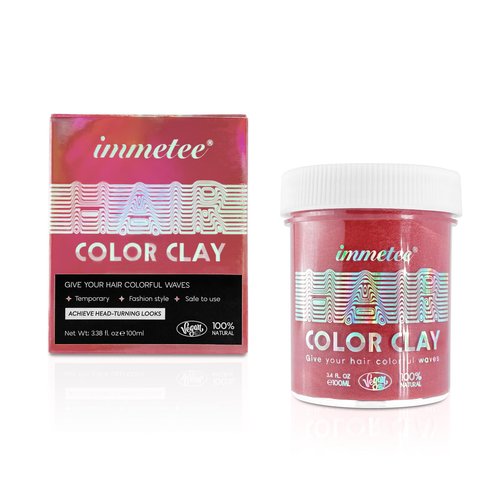 immetee Hair Color Wax, Temporary Hair Color Wax, Temporary Hair Tinting Gifts for Children Girls, Washable, for Christmas, Party, Cosplay, Birthday, 100g (Wine Red)
