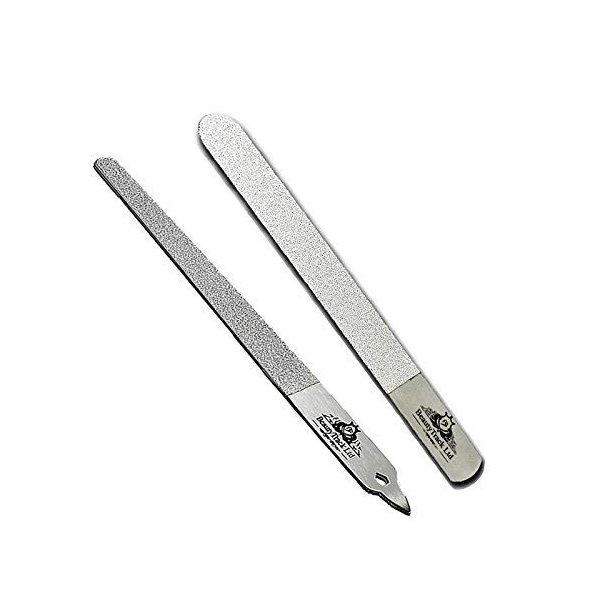 BeautyTrack 6-Inch Diamond Deb Nail File, for Manicure, Pedicure, Grooming Foot Skin, Podiatric Foot Care Instruments, Stainless Steel (Pack of 2, 2021 Stock), Pouch