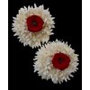 Shilppam 2 pcs Artificial Gajra Hair Clip Red Rose Hair Clip Flower Hair Accessories Wedding Hair pins (Pack of 2)