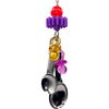 Mandarin Bird Toys 1020 Paci Spoon Beater by M&M Handcrafted Pleasantly Noisy Hanging Bird Toy, Shiny Stainless Steel Spoons, Beautiful Acrylic Pacifiers, Perfect for Small Pets Budgie Finch Canary