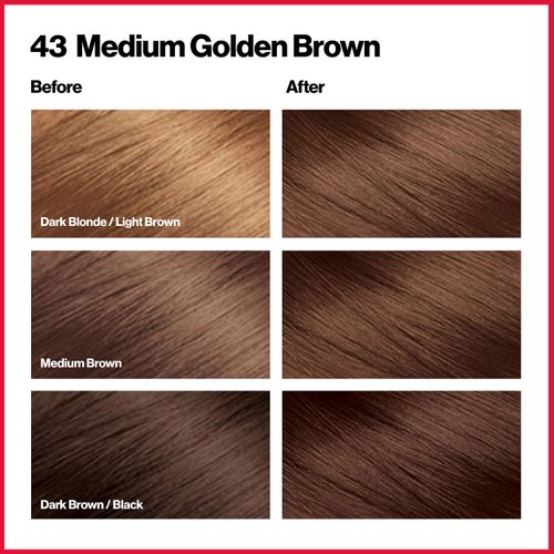 REVLON Colorsilk Beautiful Hair Permanent Hair Color, 43 Medium Golden Brown, 1.45 lb (RK-76775)