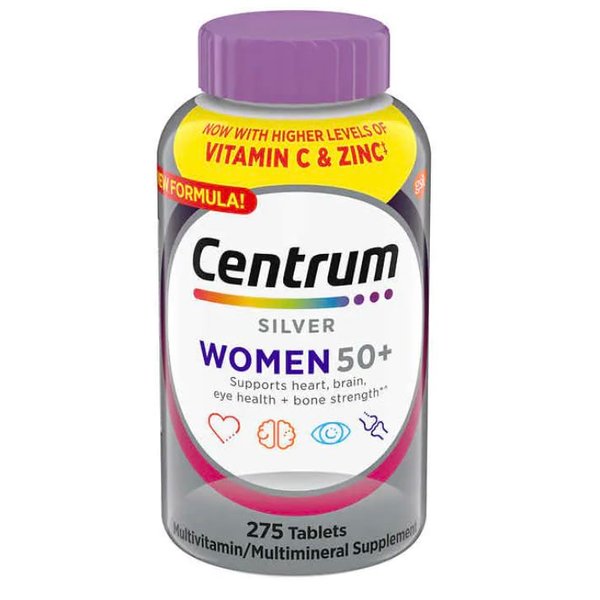 Centrum Silver Women 50 Plus, 275 Tablets per Bottle, with Higher Levels of Vitamin C & Zinc