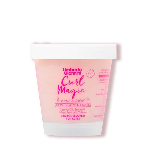 Umberto Giannini Curl Magic Hair Mask, Vegan & Cruelty Free Repair & Growth Curl Treatment Mask with Seaweed, Wheat Bran & Caffeine, 230 ml