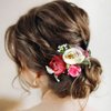 Fangsen Silver Wedding Multiple Roses Flower Hair Comb Bridal Flower Hair Clip Floral Hair Accessories for Women and Girls