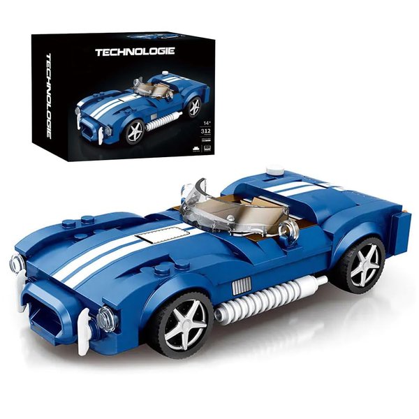 Yunigzmy Sports Car Model Building Blocks Set for Shelby Cobra S, 312 PCS Racing Car Model Building Blocks kit, MOC Super car Building Brick, Construction Vehicle Toys Gift for Kid Adult