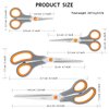 Scissors Set of 4, Premium Stainless Steel Razor Blades, Ergonomic Semi-Soft Rubber Grip, Suitable for School, Office and Family Daily Use, 9.6''/8.5''/6.4"/5.4", Orange&Gray