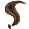Full Shine U Tip Hair Extensions Human Hair Color 4 Medium Brown Fading to 24 Blonde Highlight 4 Keratin Hair Extensions Human Hair 16 Inch Fusion Hair Extensions Human Hair 50g/50s U Tip Hair