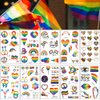 GeRRiT 10 Sheets LGBT Rainbow Temporary Tattoos Pride Day Body Art Stickers Rainbow Heart Shape Tattoos for Pride Day Celebrations Waterproof Tattoos for Pride Festival Decoration
