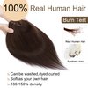 SEGO Hair Toppers for Women Real Human Hair No Bangs 130% Density 10 * 12CM Silk Base 100% Remy Human Hair Clip in Top Wiglet Hair Pieces for Thinning Hair-18 Inch Dark Brown