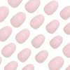 Almond Press on Nails Short,Pink White Fake Nails Solid Color RIICFDD Oval False Nails Artificial Nails Glossy Stick on Nails Full Cover Reusable Glue on Nails for Women Acrylic Nails 24 Pcs