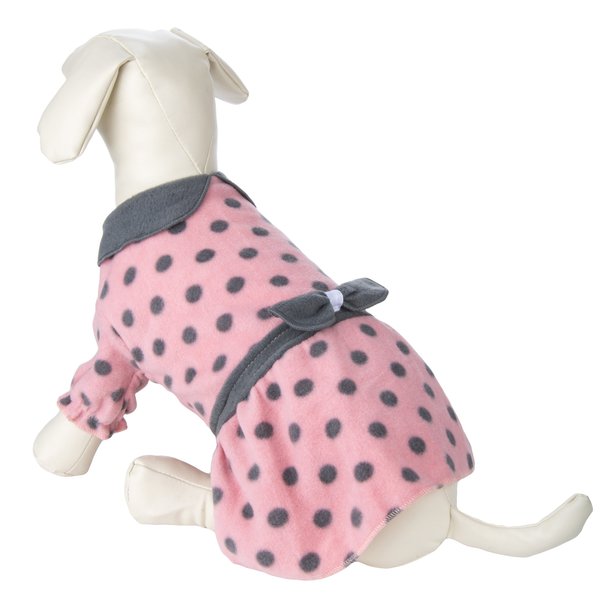 CUE CUE Pet Polka Dot Luxury Dog Sweater Dress (Pink, Medium)
