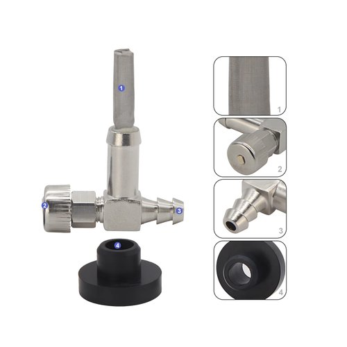 YESHINDA 1/4" Fuel Gas Tank Grommet and Shut Off Valve Compatible for Coleman Craftsman Generac Generator 33/64" Fuel Tank Hole Replace Part Number 751-0171,735-0149