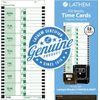 Lathem E8100 Time Clock Cards, For use with 800P Time Clock, One Sided, 4" x 9", 100 per Pack