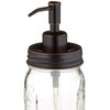 Ball Mason Jar Soap Dispenser Pump with Non-Slip Coaster, 16oz Clear Pint Ball Jar Soap Dispenser, Glass with Oil Rubbed Bronze Dispensing Lid, Rustic Farmhouse Bathroom and Kitchen Decor
