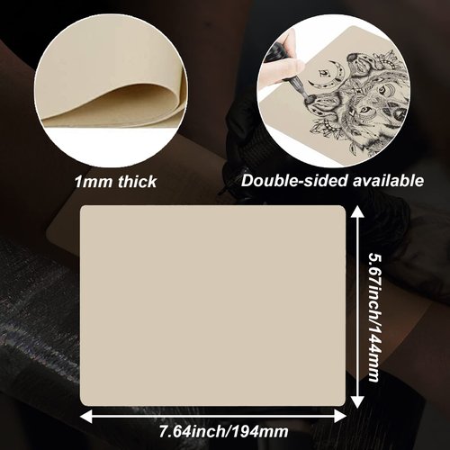 Blank Tattoo Skin Practice - Yuelong 10 Sheets Fake Skin Double Sides 8x6 Tattooing and Microblading Eyebrow Skin for Tattoo Supplies Tattoo Kit for Beginners and Experienced Tattoo Artists