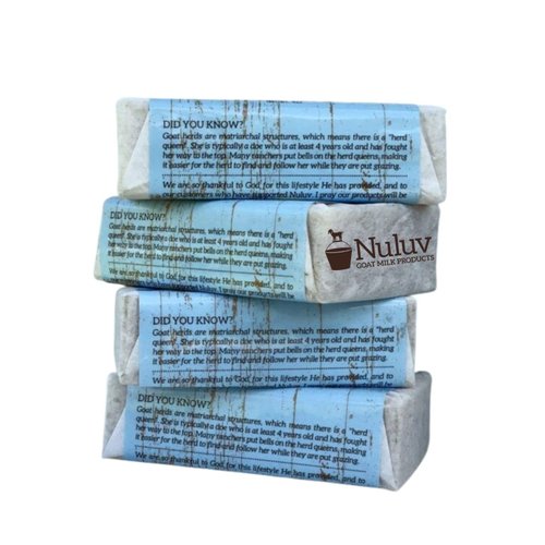 NULUV Goat Milk Bar Soap, Powerful Natural Skin Cleanser for All Skin Types, Handmade, Ecofriendly (4-Pack Assorted)