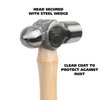 GreatNeck BP8 Ball Peen Hammer, 8 Oz Drop-Forged Steel Metalworking Tool With Precision-Balanced Authentic Hickory Wood Ball Peen Hammer Handle, For Riveting, Shaping, And Bending Meta