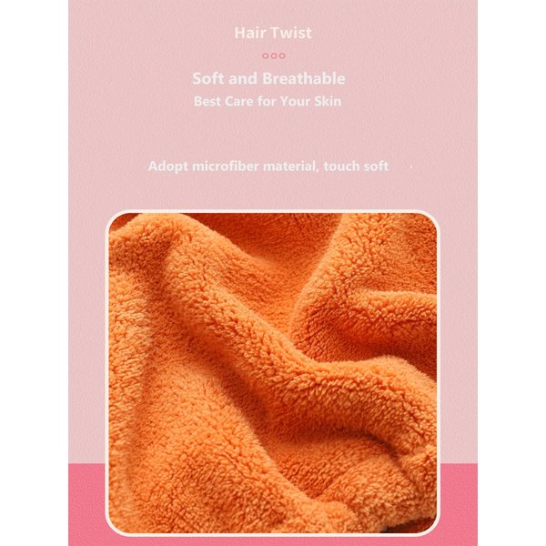 Foyadi Hair Drying Towel for Kids Girls, Cute Cartoon Absorbent Quick Drying Bath Wrap Set for Bathing, Swimming Pool, Soft Microfiber Cap for Curly Long & Wet Hair, Orange Flower
