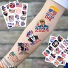 Temporary Tattoos For Party Decorations 2024 US American Tattoos Party Favors Supplies Gift Idea For Boy Girl Kids Adult 4 Sheets 52 Patterns Stickers American Flag Tattoos Decor