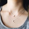 Chicque Bohemian Layered Necklace Moon Star Necklace Chain Long Pendant Necklaces Jewelry for Women and Girls (Silver)
