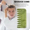 gemshan Jade Gua Sha Comb, 2pcs Green Jade Massage Comb Tool for Head Caring, Relax Head Scalp Deep Tissue Point Massager Scraping Therapy Tool