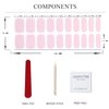 LIFOOST Gloss Gel Nail Strips Solid Pink Fully Cured Nail Polish Stickers Long Lasting Gel Nail Wraps Free Nail Lamp Light Chip Resistant