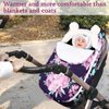 Winter Carseat Cover Girls, Purple Cozy & Warm Cover, Infant Car Seat Canopy, Ultra-Soft Breathable Protect Baby from Cold Wind, Zipped Removable Design