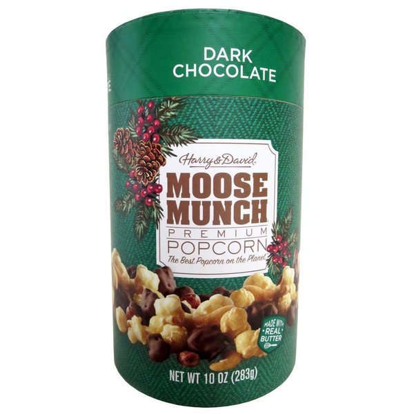 Harry & David Moose Munch Dark Chocolate Premium Popcorn 10oz Holiday Canister