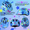 Lamsion Kids Helmet Adjustable with Sports Protective Gear Set Knee Elbow Wrist Pads for Toddler Ages 3 to 8 Years Old Boys Girls Cycling Skating Scooter Helmet-(Blue Star)