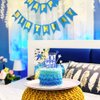 Pargleev Glittery 10th Cake Topper with Star Boys and Girls 10th Birthday Party Supplies, Ten Years Old Birthday Party Decorations Royal Blue