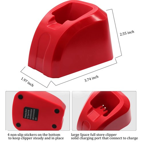 Hair Clippers Charging Stand, Kaynway Professional Clipper Charging Dock Storage Station Base for Wahl 5-Star Magic Clip Senior 100th Anniversary Soul Sterling-4 Detailer Cordless Clipper (Red)