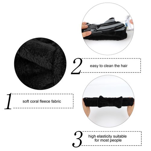Semato Bachelorette Party Favor Set Bride Spa Headband Bride Headband and Bridesmaid Headband Skincare Headbands for Women Cute Bow Head Bands Party Supplies (1 bride+ 7 black)