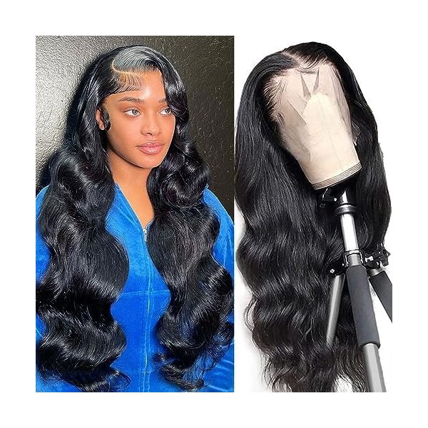 Tongce 28 Inch Body Wave Lace Front Wigs Human Hair Pre Plucked 180% Density 13x6 HD Transparent Lace Frontal Glueless Wigs Human Hair Wigs for Women Natural Hairline With Baby Hair