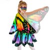 Sunlisky Kids Butterfly Wings Costume for Girls Fairy-Wings Mask Party Favors Gifts (Rainbow+Skirt Sets)