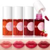 Erinde 4 Colors Water Lip Tint Stain, Mini Liquid Lipstick, Long Lasting Waterproof Lip & Cheek Stain, Non-Stick Cup Korean Lip Gloss, Lightweight, Transfer-Proof, Matte Finish Travel Size Lip Makeup